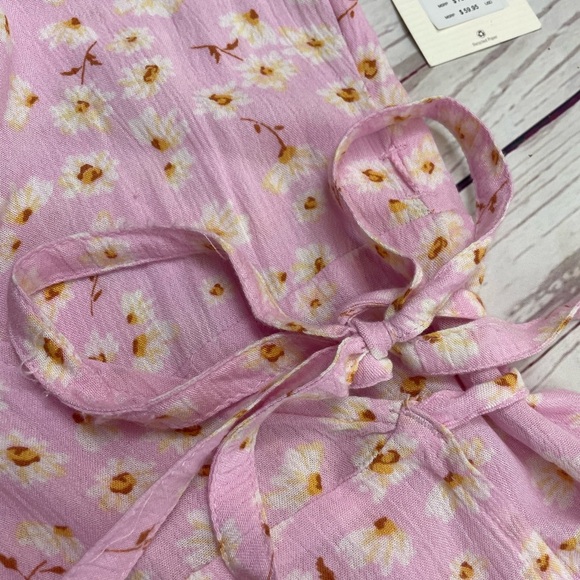 Small NWT Billabong Pink Wrap Dress with Long Bishop‎ Sleeves - Picture 12 of 16